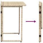 vidaXL Masă pliabilă de grădină bej 90x51x75 cm Poly Ratan vidaXL Masă pliabilă de grădină bej 90x51x75 cm Poly Ratan