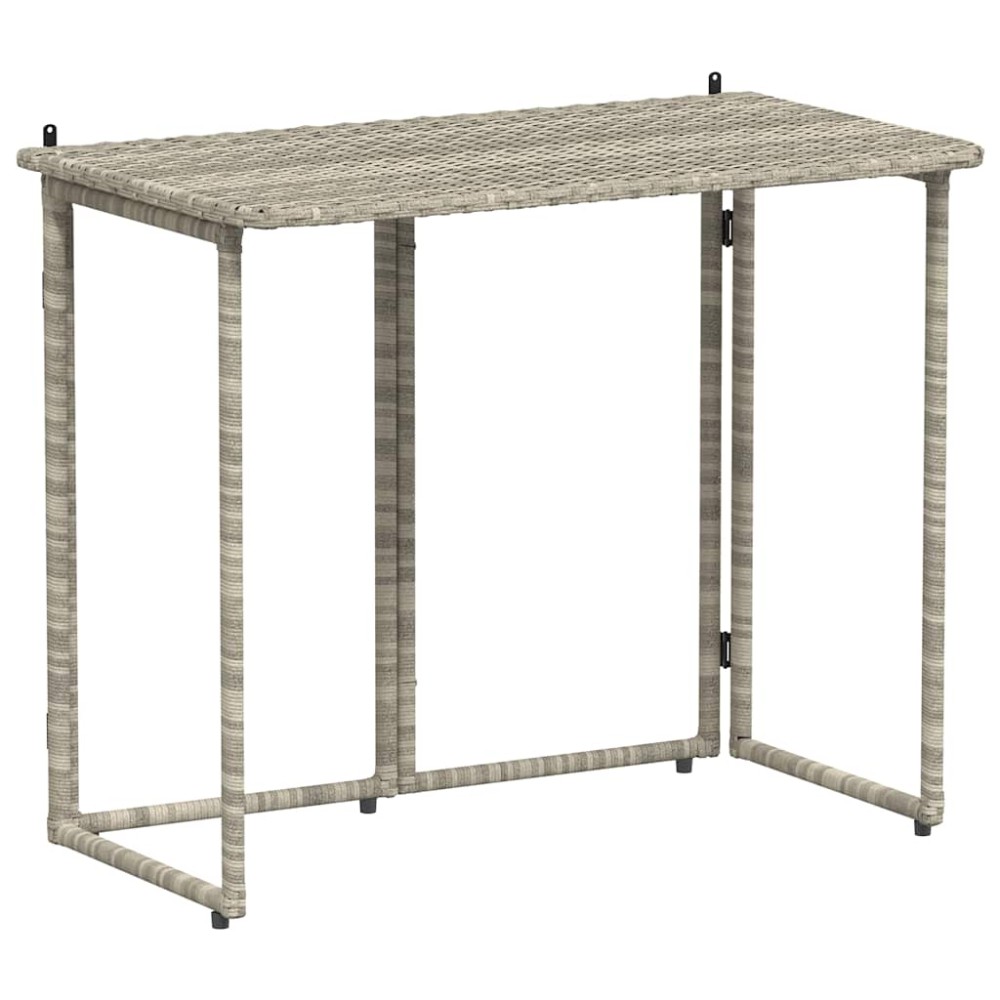vidaXL Masă pliabilă de grădină gri deschis 90x51x75 cm Poly Ratan