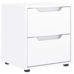 vidaXL Noptiera "VISNES" alb 45x40x50 cm lemn de prelucrare vidaXL Noptiera "VISNES" alb 45x40x50 cm lemn de prelucrare