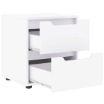 vidaXL Noptiera "VISNES" alb 45x40x50 cm lemn de prelucrare vidaXL Noptiera "VISNES" alb 45x40x50 cm lemn de prelucrare