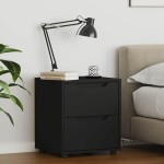 vidaXL Noptiera "VISNES" Negru 45x40x50 cm Lemn prelucrat