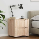 vidaXL Noptiera "VISNES" Stejar Sonoma 45x40x50 cm Lemn prelucrat