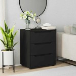 vidaXL Bufetă „VISNES” Negru 60x40x73 cm lemn prelucrat vidaXL Bufetă „VISNES” Negru 60x40x73 cm lemn prelucrat
