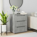 vidaXL Bufetă „VISNES” Gri beton 60x40x73 cm Lemn prelucrat vidaXL Bufetă „VISNES” Gri beton 60x40x73 cm Lemn prelucrat