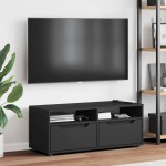 vidaXL Dulap TV „VISNES” Negru 100x40x38 cm lemn prelucrat
