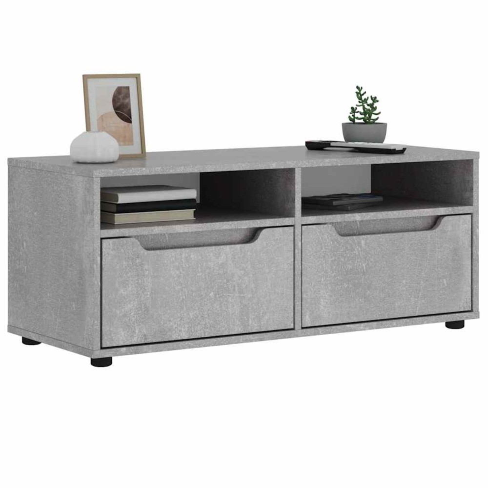 vidaXL Dulap TV "VISNES" Beton Gri 100x40x38 cm Lemn prelucrat