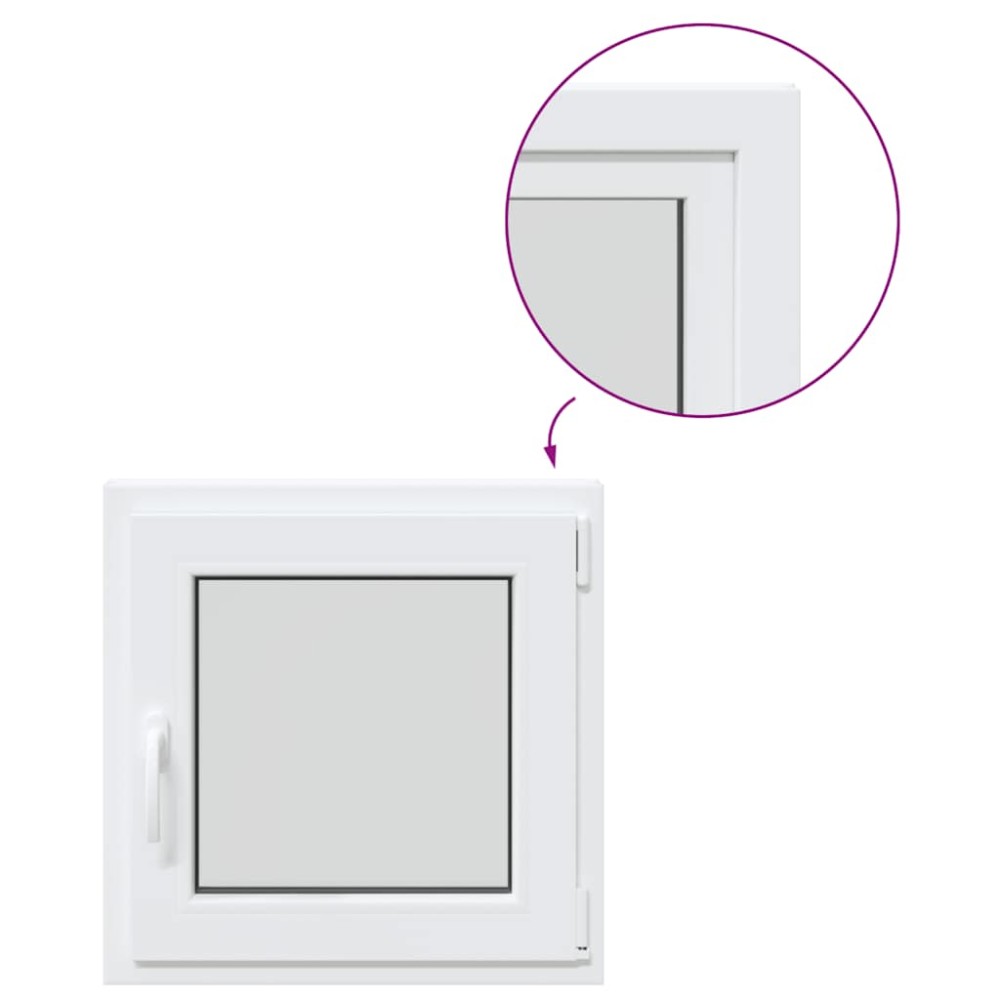 vidaXL Fereastra de subsol „RISOR” 60x60 cm Pt&Turn DIN Dreapta Alb