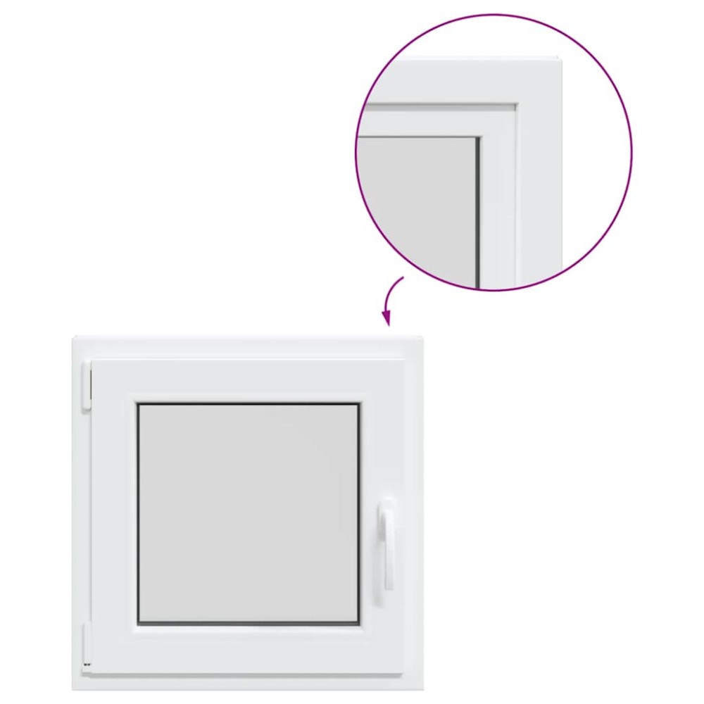 vidaXL Fereastra de subsol „RISOR” 60x60 cm Rabatabil DIN Stânga Alb