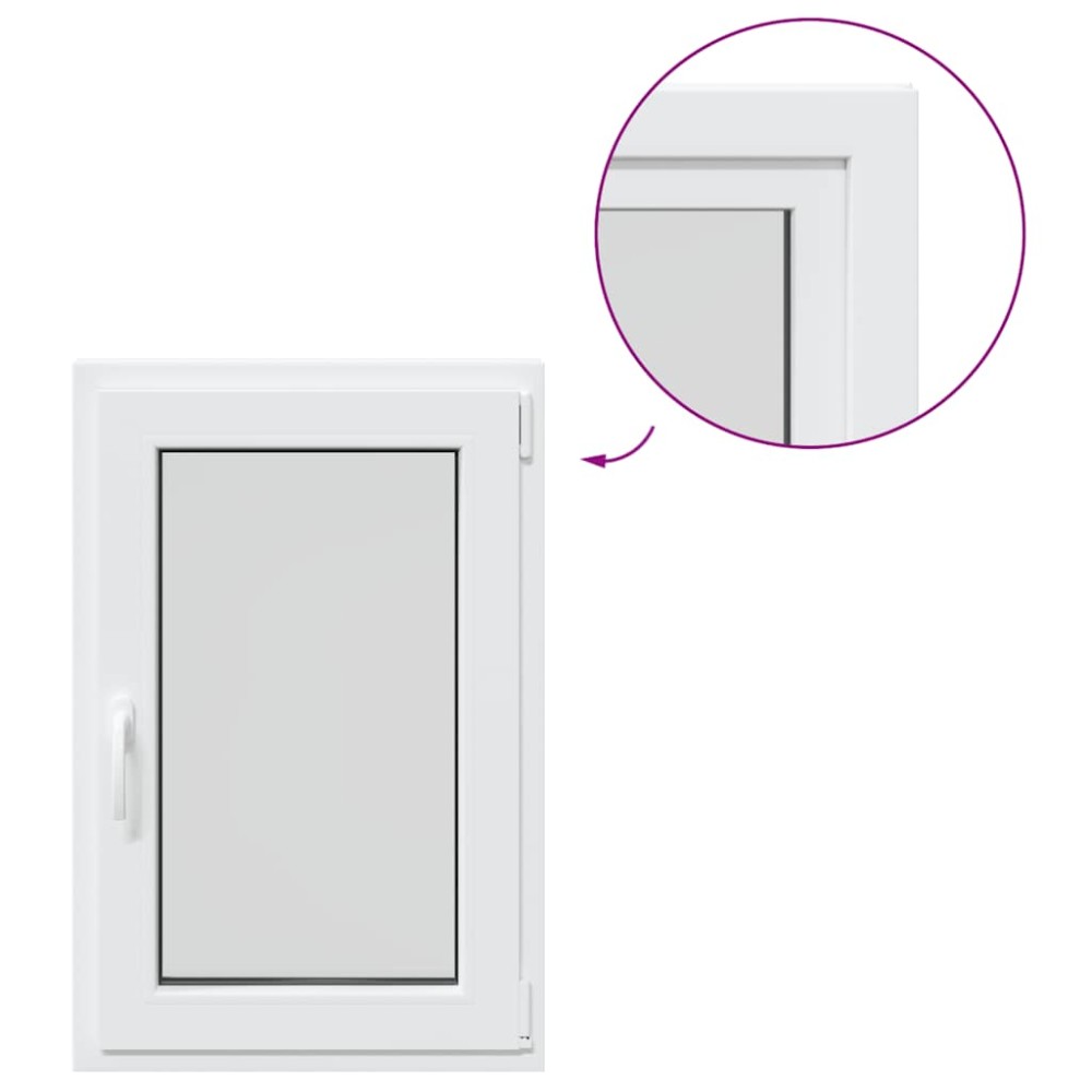 vidaXL Fereastră de subsol RISOR 60x80 cm Pânz-întors DIN dreapta alb