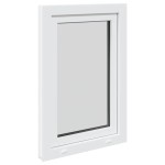 vidaXL Fereastra de subsol „RISOR” 60x80 cm Rabatabil DIN Stânga Alb