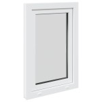 vidaXL Fereastra de subsol „RISOR” 60x90 cm Rabatabil DIN dreapta alb
