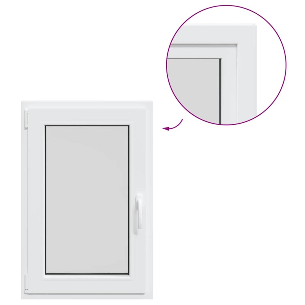 vidaXL Fereastra de subsol „RISOR” 60x90 cm Rabatabil DIN Stânga Alb