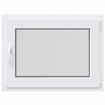 vidaXL Fereastră de subsol „RISOR” 80x50 cm oscilo-batantă DIN dreapta, albă