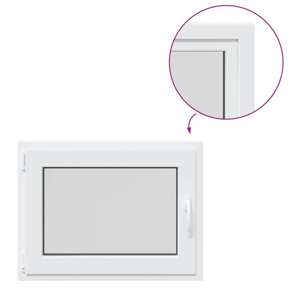 vidaXL Fereastră de subsol „RISOR” 80x50 cm oscilo-batantă DIN stânga, albă