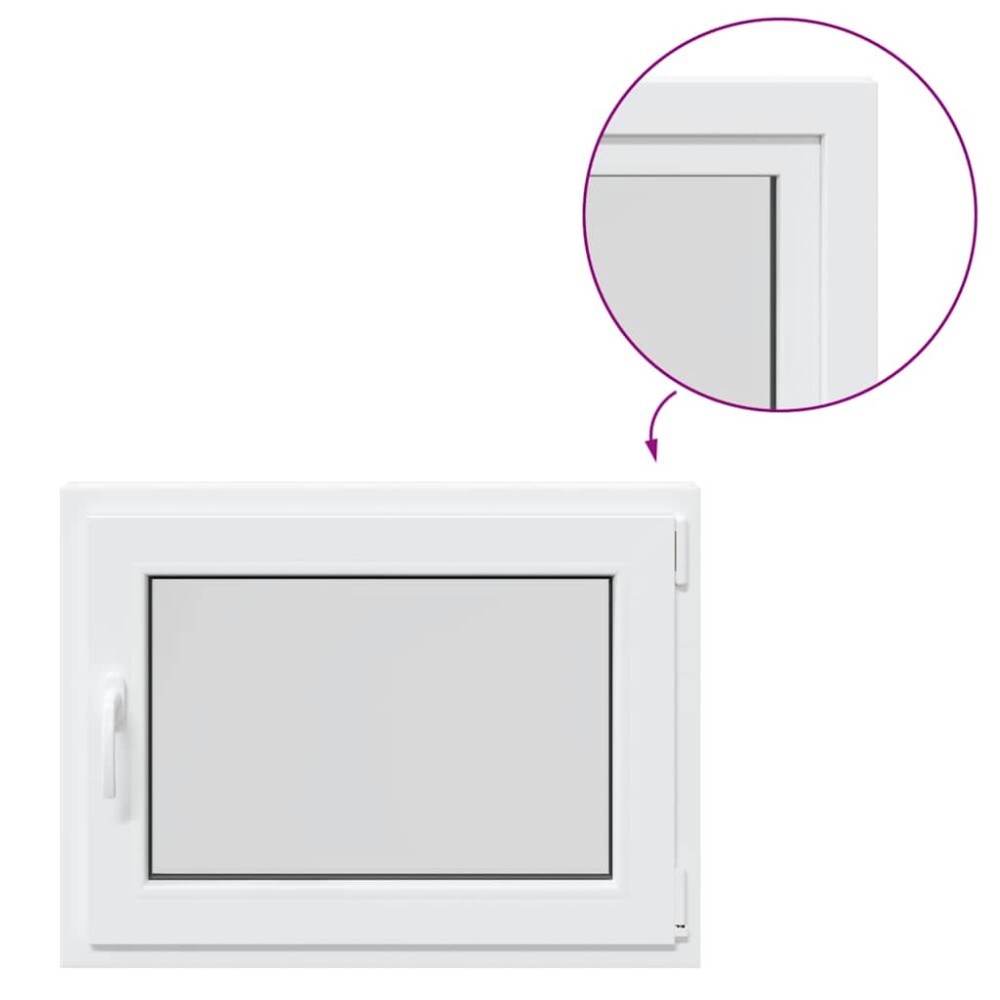 vidaXL Fereastra de subsol „RISOR” 80x60 cm Pt&Turn DIN Dreapta Alb