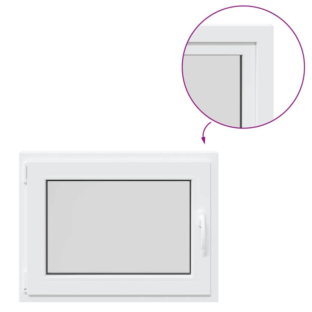 vidaXL Fereastra de subsol „RISOR” 80x60 cm Rabatabil DIN Stânga Alb