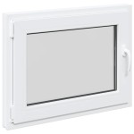 vidaXL Fereastra de subsol „RISOR” 80x60 cm Rabatabil DIN Stânga Alb
