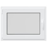 vidaXL Fereastra de subsol „RISOR” 80x60 cm Rabatabil DIN Stânga Alb