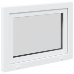 vidaXL Fereastra de subsol „RISOR” 80x60 cm Rabatabil DIN Stânga Alb