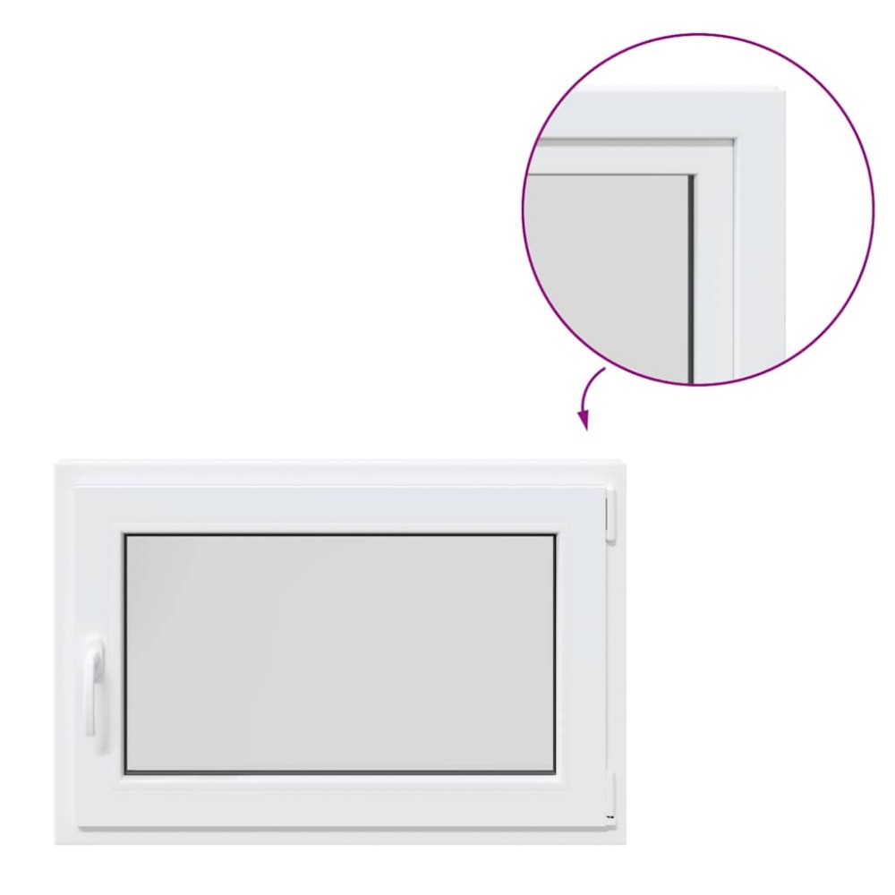 vidaXL Fereastră de subsol „RISOR” 90x50 cm oscilo-batantă DIN dreapta, albă