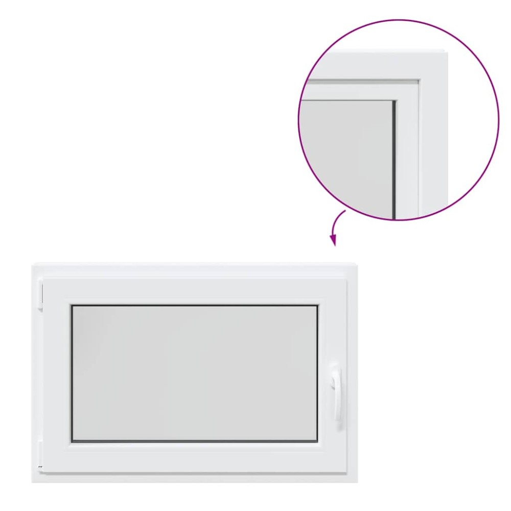 vidaXL Fereastră de subsol „RISOR” 90x50 cm oscilo-batantă DIN stânga, albă