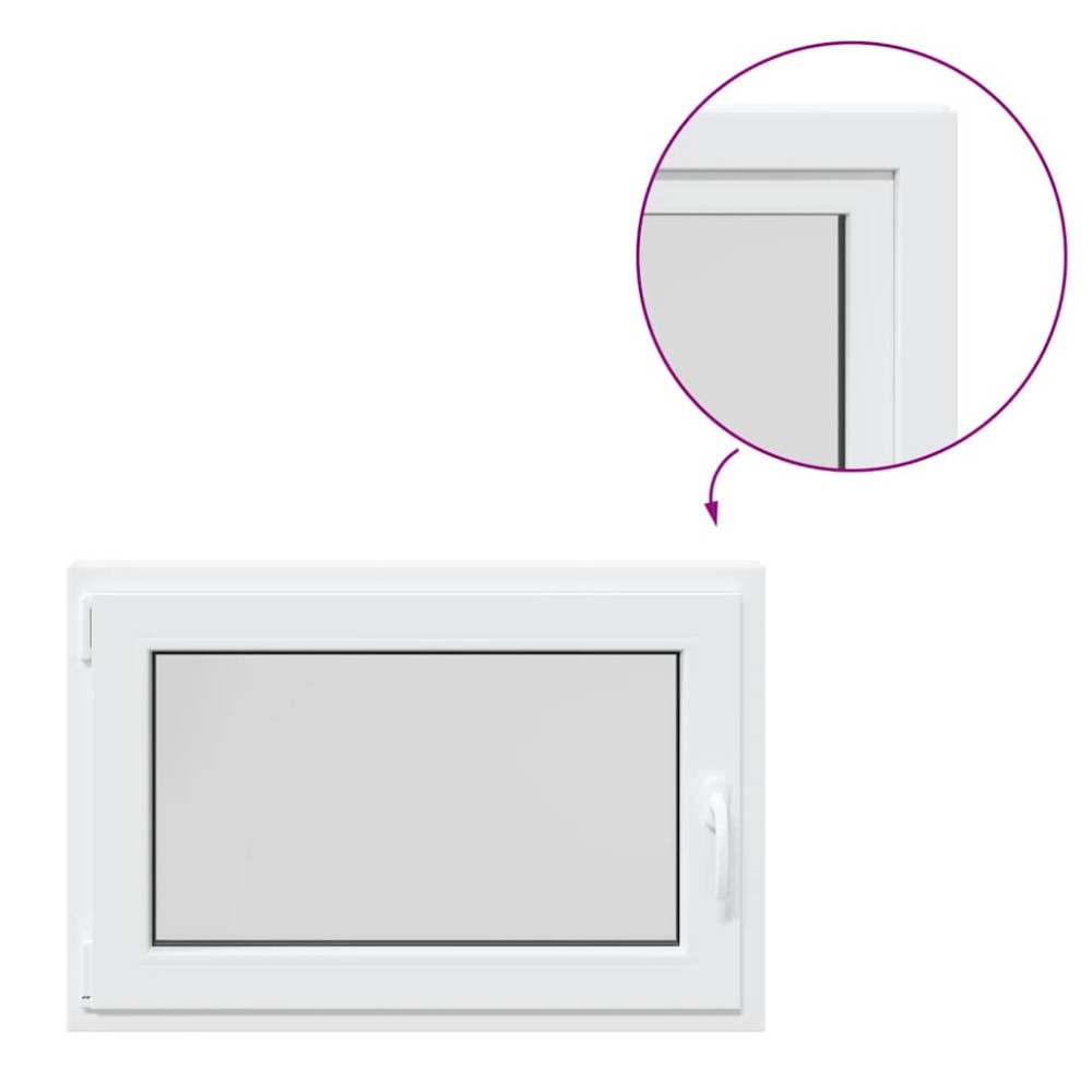 vidaXL Fereastra de subsol „RISOR” 90x60 cm Rabatabil DIN Stânga Alb
