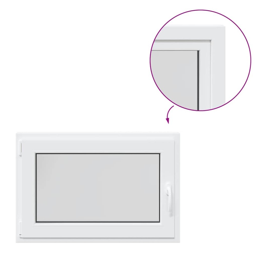 vidaXL Fereastră de subsol „RISOR” 90x70 cm oscilo-batantă DIN stânga, albă