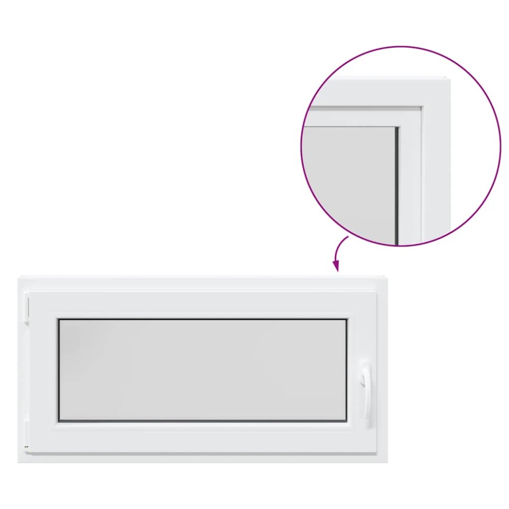 vidaXL Fereastră de subsol „RISOR” 100x50 cm oscilo-batantă DIN stânga, albă