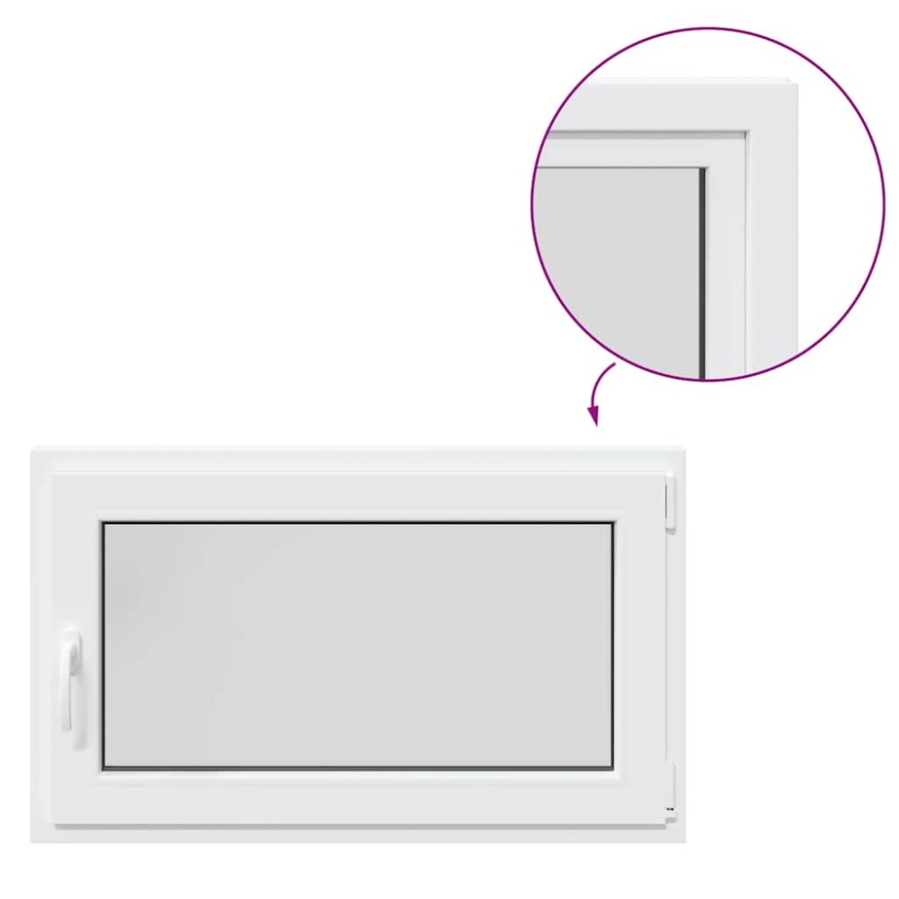 vidaXL Fereastră de subsol „RISOR” 100x60 cm oscilo-batantă DIN dreapta, albă