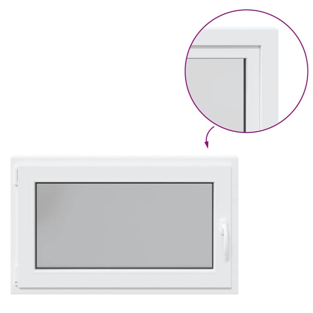 vidaXL Fereastra de subsol „RISOR” 100x60 cm Rabatabil DIN Stânga Alb