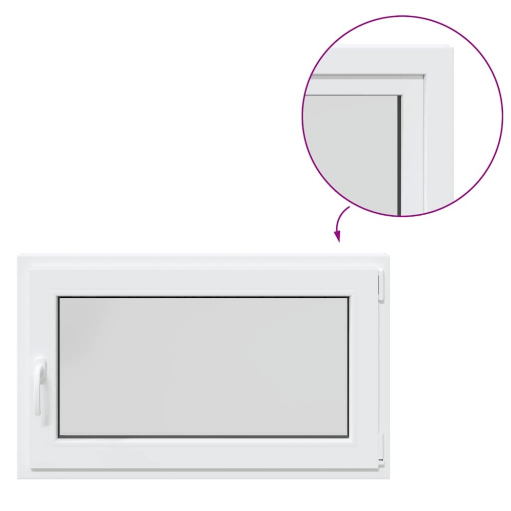 vidaXL Fereastră de subsol „RISOR” 100x70 cm oscilo-batantă DIN dreapta, albă