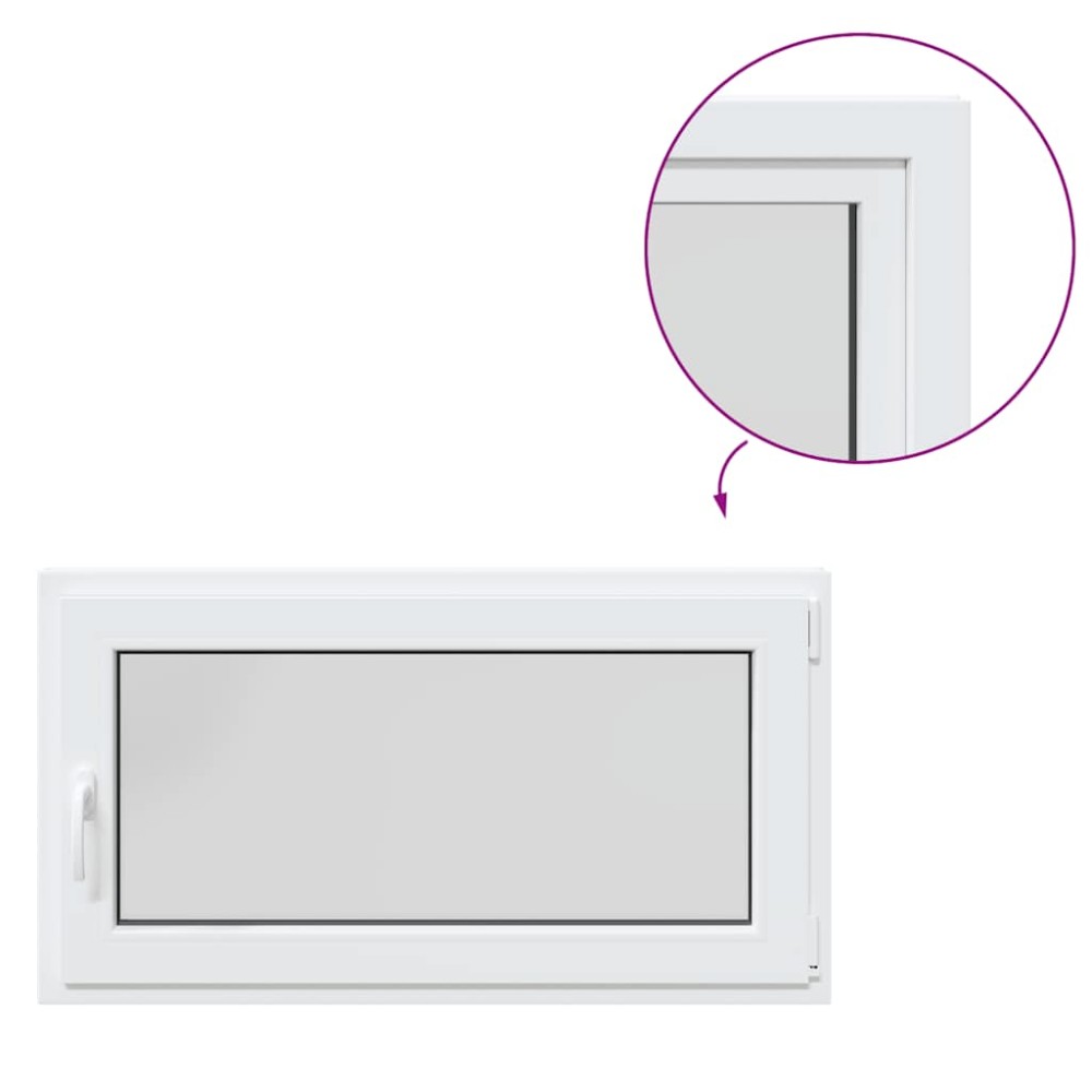 vidaXL Fereastră de subsol RISOR 110x50 cm Pt&Turn DIN dreapta alb