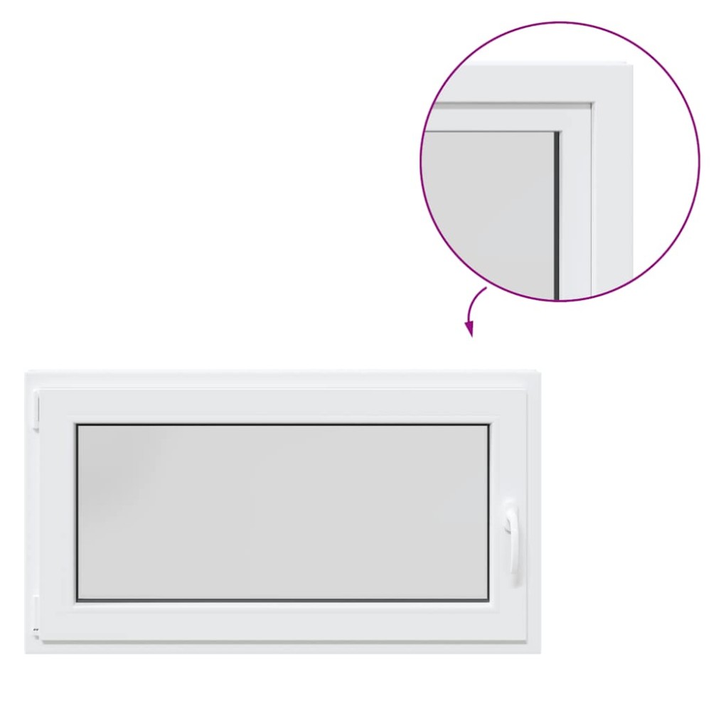 vidaXL Fereastra de subsol RISOR 110x50 cm Pt&Turn DIN stânga alb