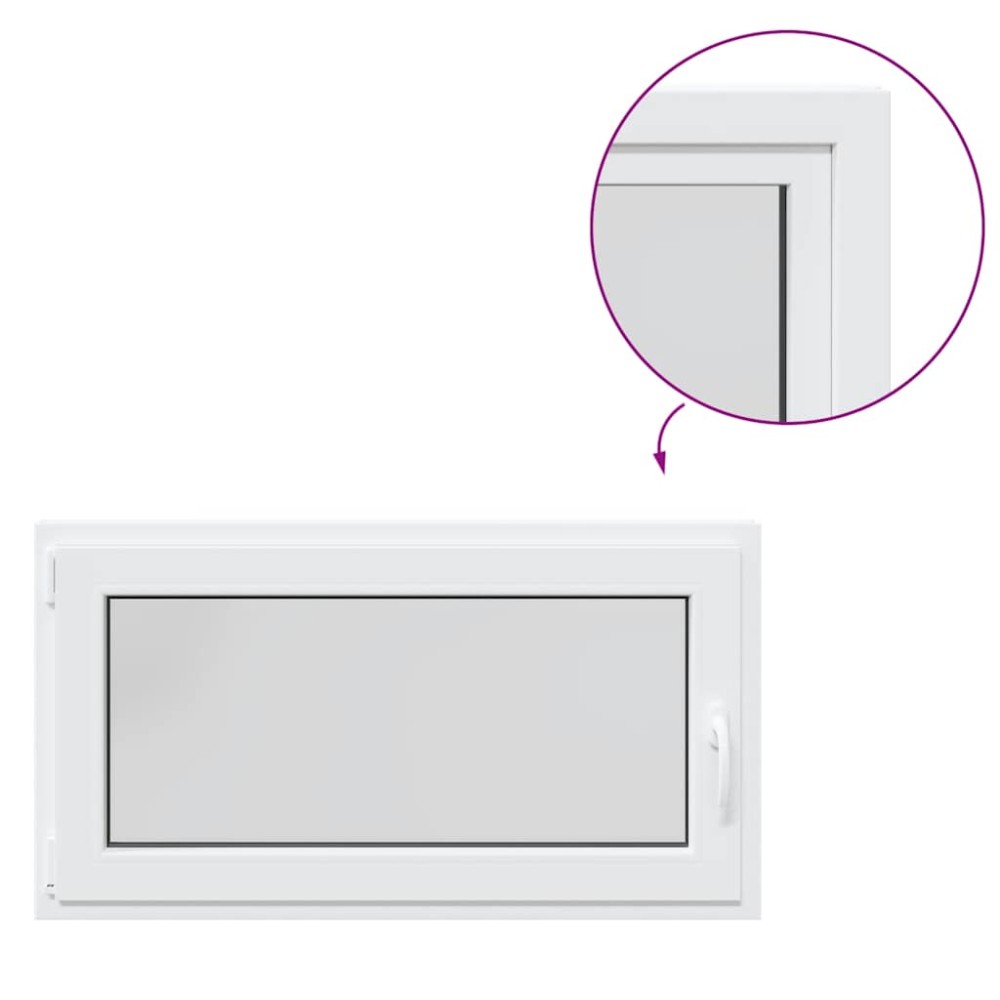 vidaXL Fereastră de subsol „RISOR” 110x70 cm oscilo-batantă DIN stânga, albă