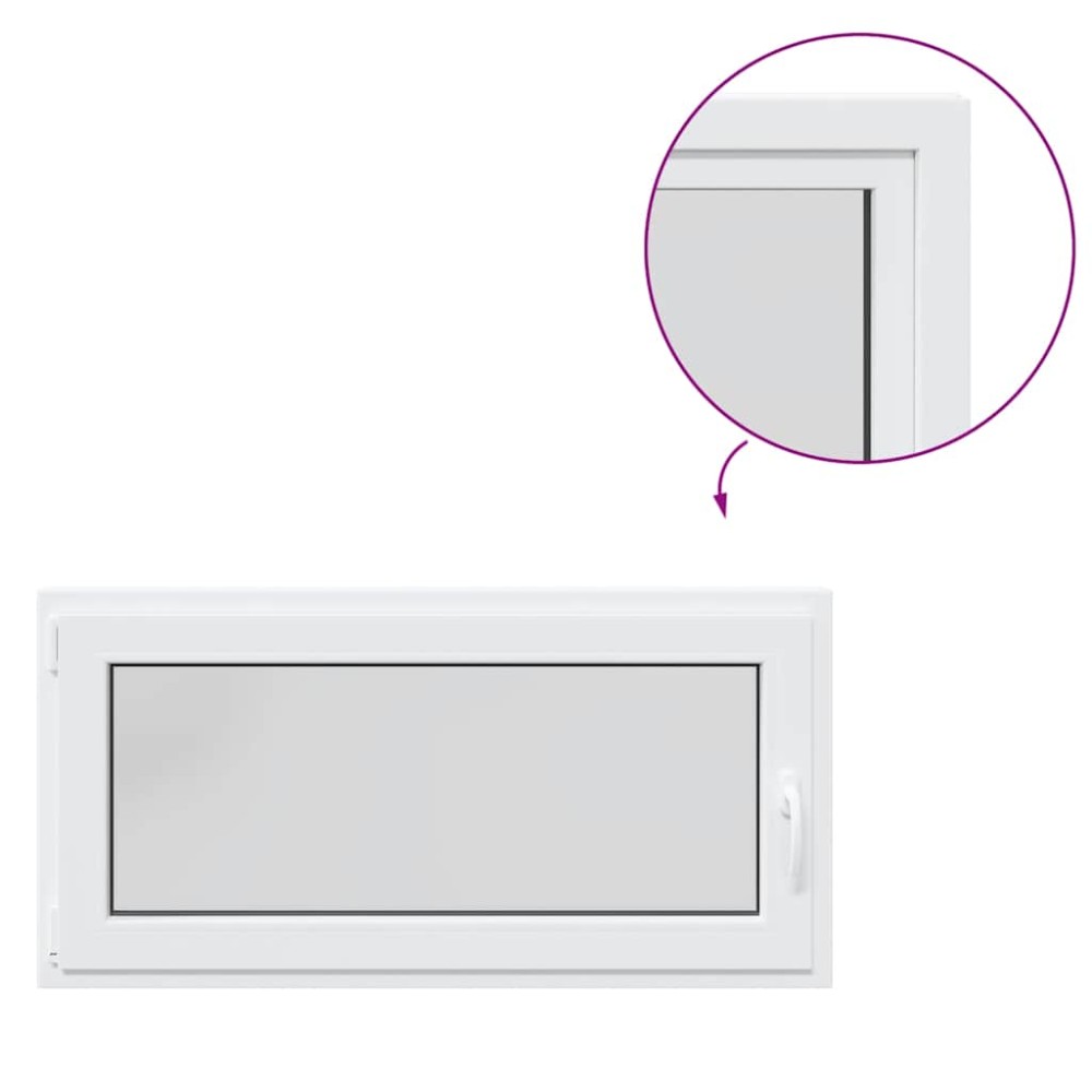vidaXL Fereastra de subsol RISOR 120x60 cm Pt&Turn DIN stânga alb