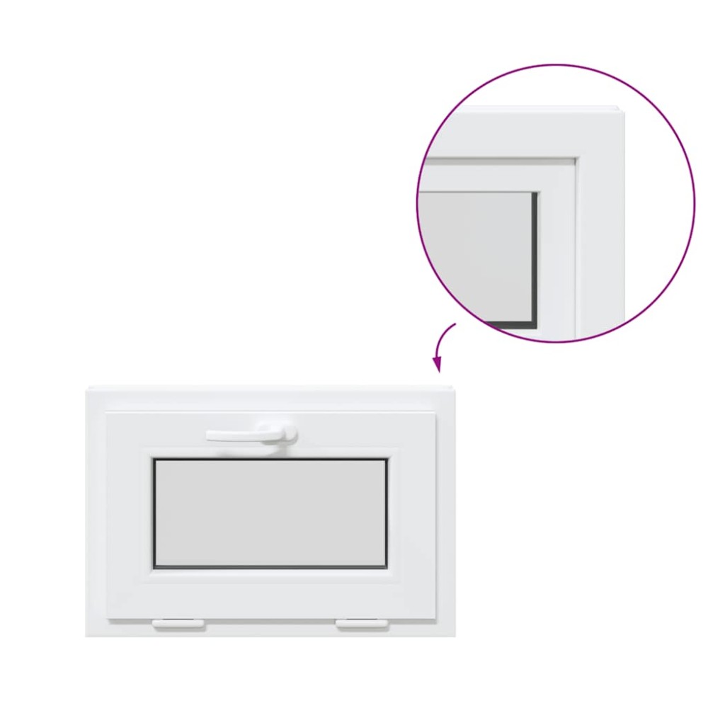 vidaXL Fereastră de subsol „RISOR” 60x40 cm înclinată 2 geamuri albe