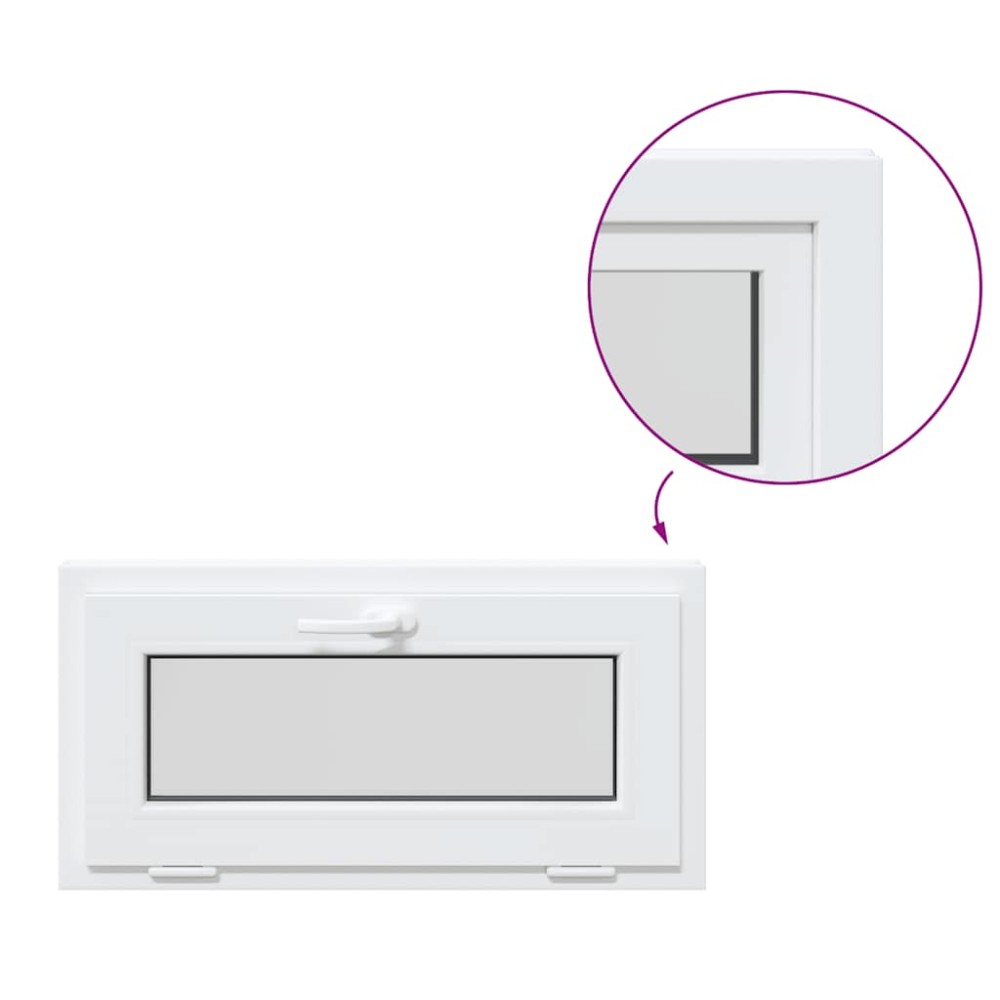 vidaXL Fereastră de subsol RISOR 80x40 cm înclinată 2 geamuri albe