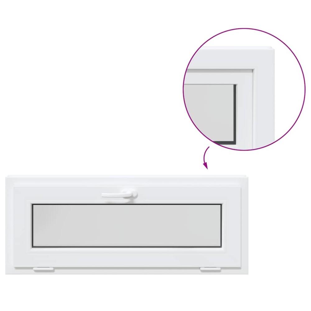 vidaXL Fereastră de subsol RISOR 100x40 cm înclinat 2 geam alb