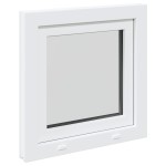 vidaXL Fereastra de subsol „RISOR” 60x60 cm Rabatabil DIN Stânga Alb