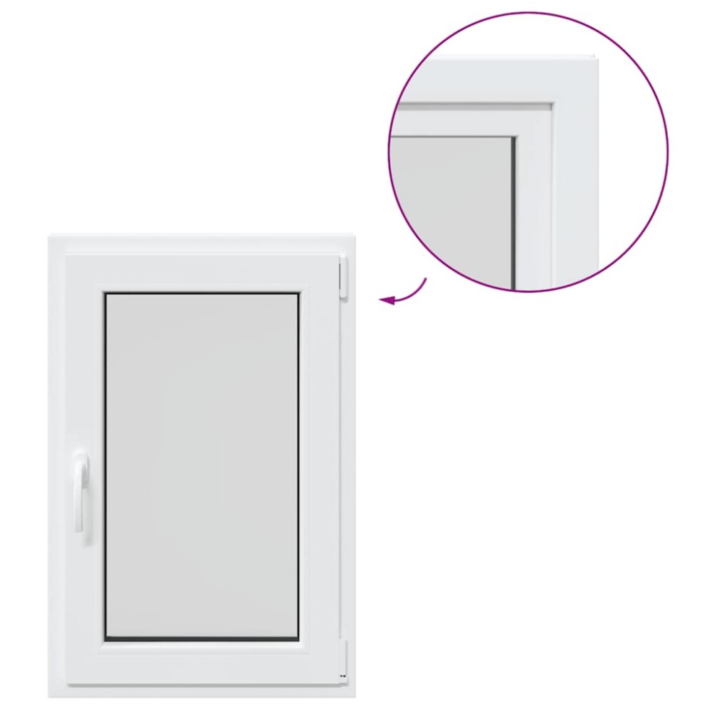 vidaXL Fereastră de subsol RISOR 60x80 cm Pânz-întors DIN dreapta alb