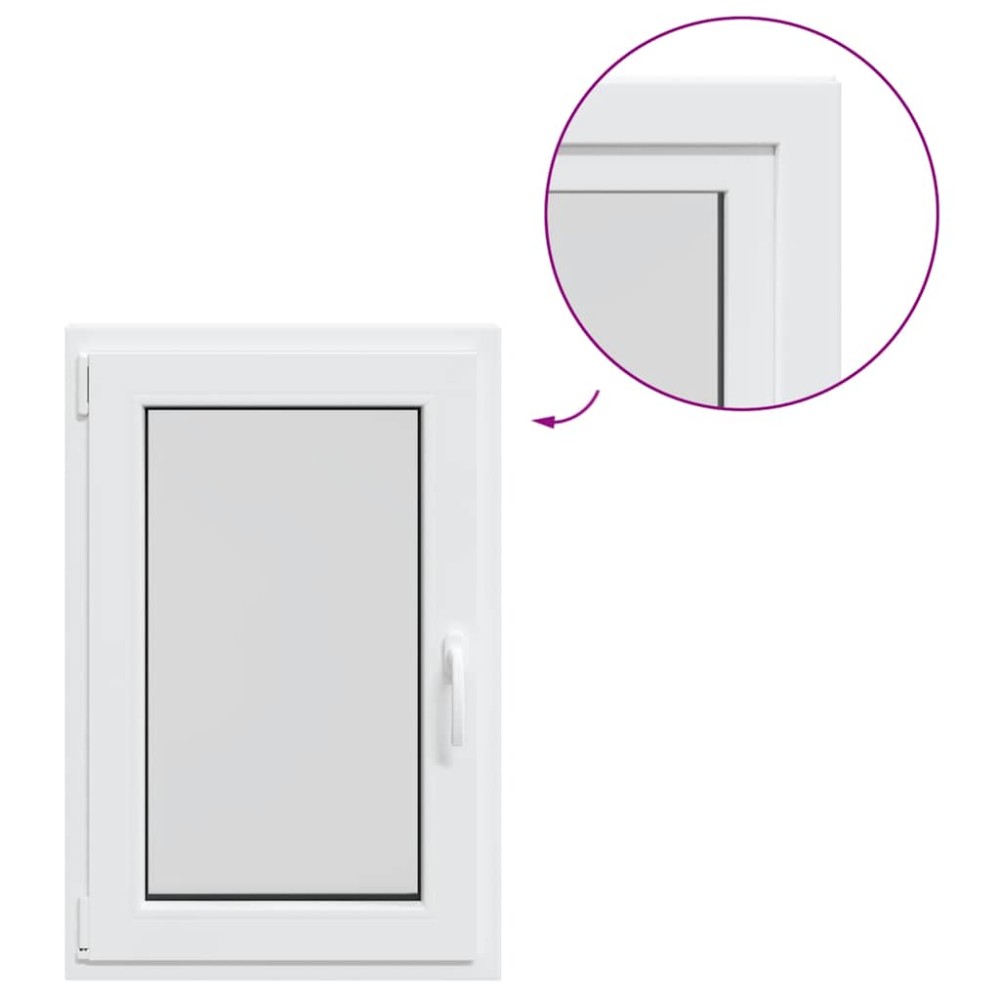 vidaXL Fereastra de subsol „RISOR” 60x80 cm Rabatabil DIN Stânga Alb