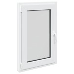 vidaXL Fereastra de subsol „RISOR” 60x80 cm Rabatabil DIN Stânga Alb