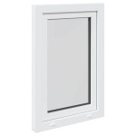 vidaXL Fereastra de subsol „RISOR” 60x80 cm Rabatabil DIN Stânga Alb
