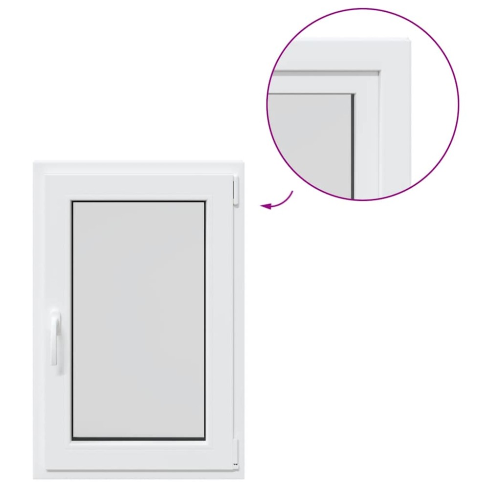 vidaXL Fereastra de subsol „RISOR” 60x90 cm Rabatabil DIN dreapta alb
