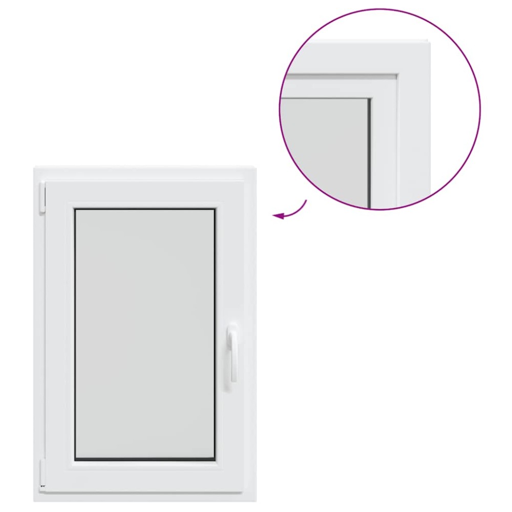 vidaXL Fereastra de subsol „RISOR” 60x90 cm Rabatabil DIN Stânga Alb