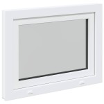 vidaXL Fereastră de subsol „RISOR” 80x50 cm oscilo-batantă DIN stânga, albă vidaXL Fereastră de subsol „RISOR” 80x50 cm oscilo-batantă DIN stânga, albă