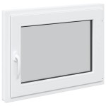 vidaXL Fereastra de subsol „RISOR” 80x60 cm Pt&Turn DIN Dreapta Alb