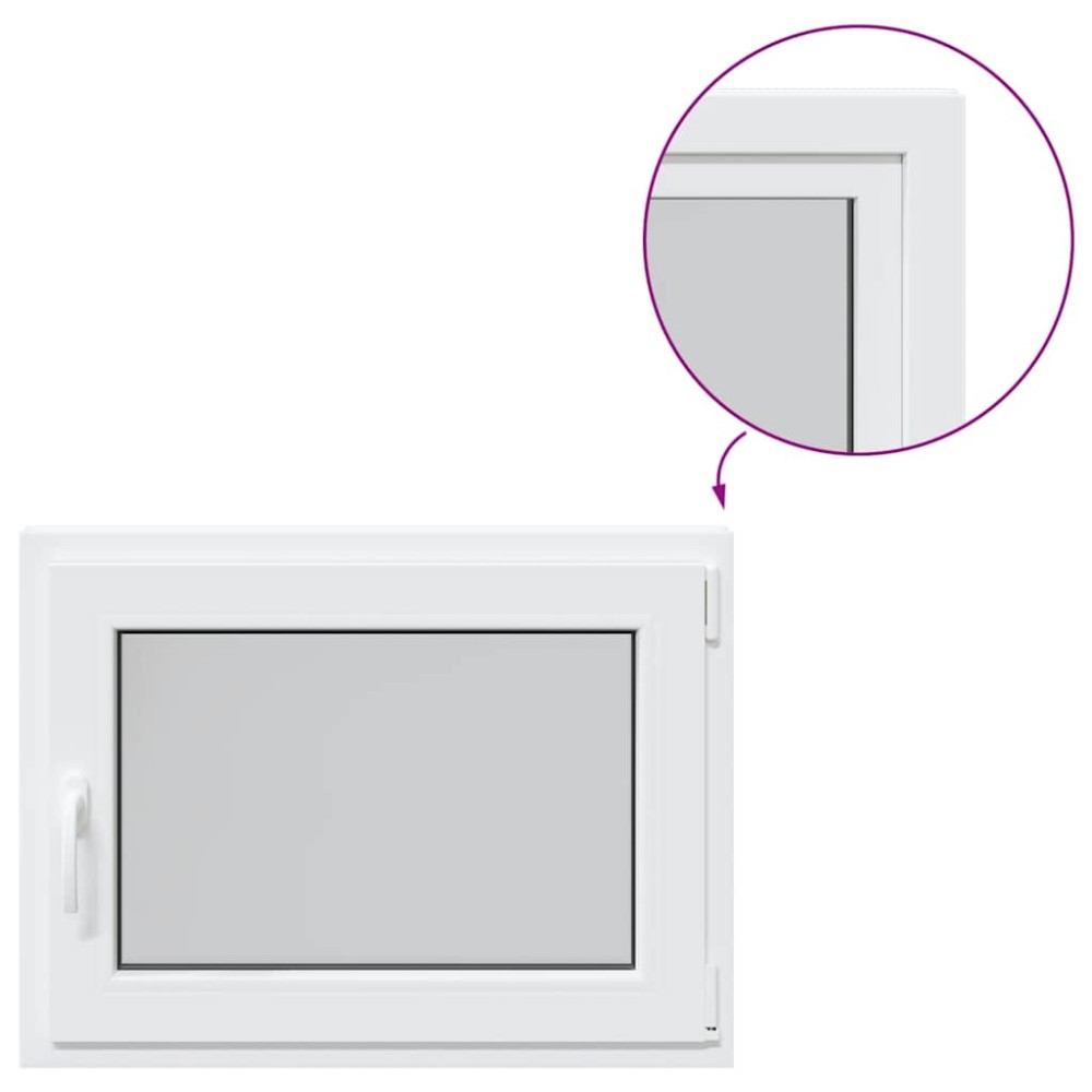 vidaXL Fereastră de subsol „RISOR” 80x70 cm oscilo-batantă DIN dreapta, albă