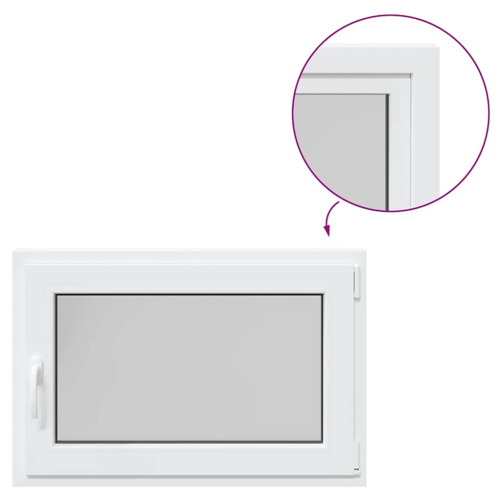 vidaXL Fereastră de subsol „RISOR” 90x50 cm oscilo-batantă DIN dreapta, albă
