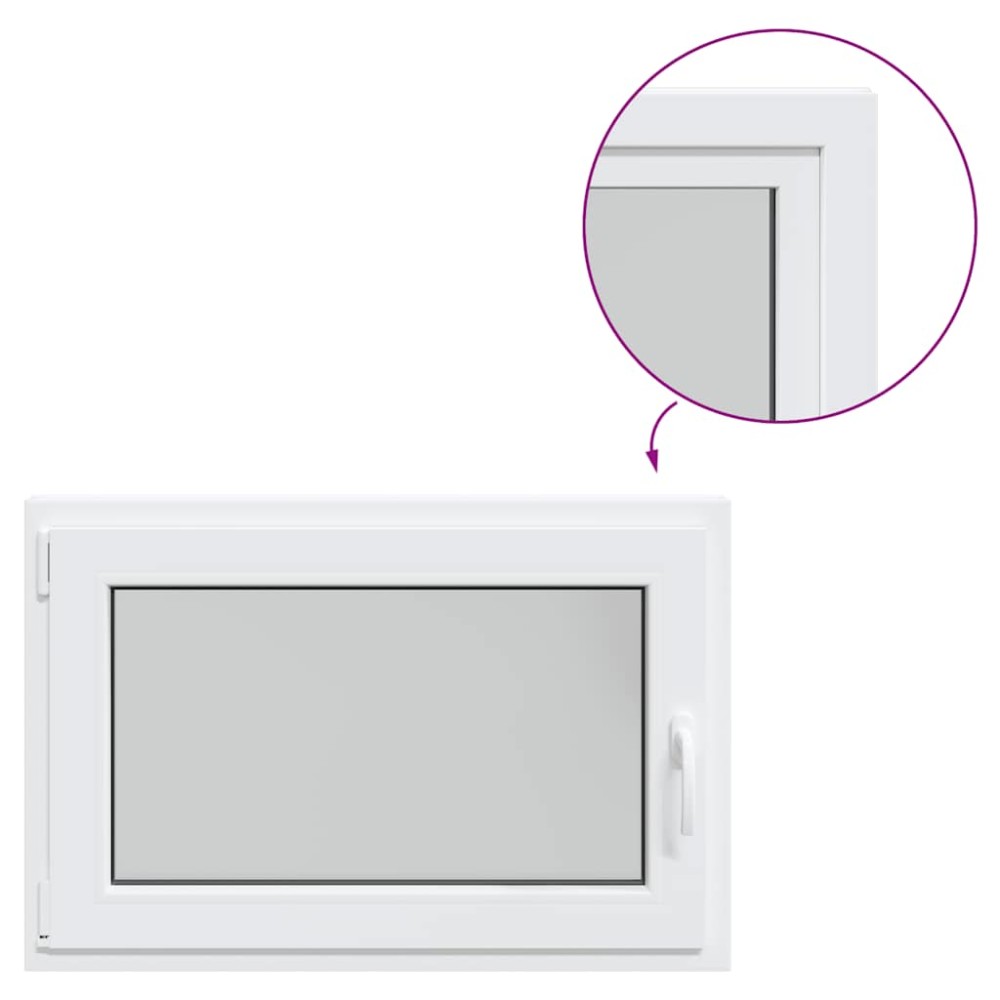 vidaXL Fereastră de subsol „RISOR” 90x50 cm oscilo-batantă DIN stânga, albă